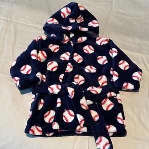 Luvable Friends Navy Baseball Hooded Robe